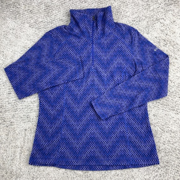 Columbia Sweaters - Columbia Sweater Womens Large Fleece Pullover 1/2 Zip Purple Geometric Mock Neck